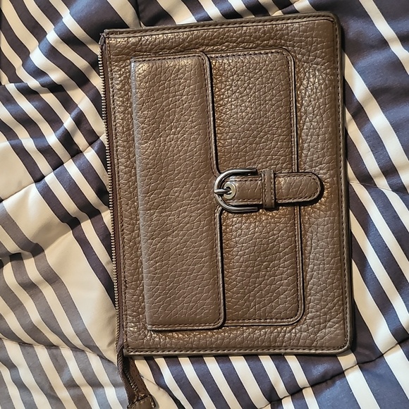 Michael Kors Gray/taupe Leather Clutch - Flawed - Picture 2 of 8